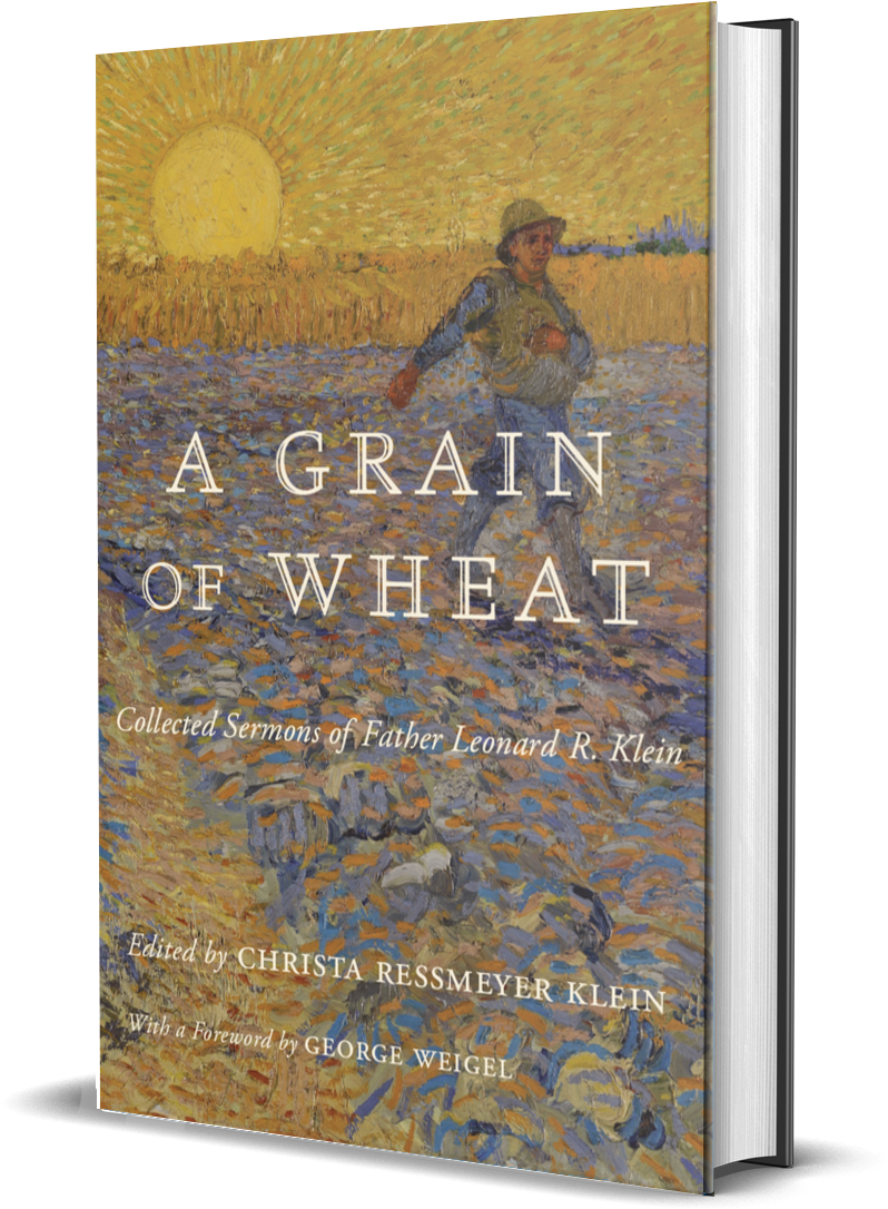 Collected sermons book cover with wheat field artwork and visible spine edge