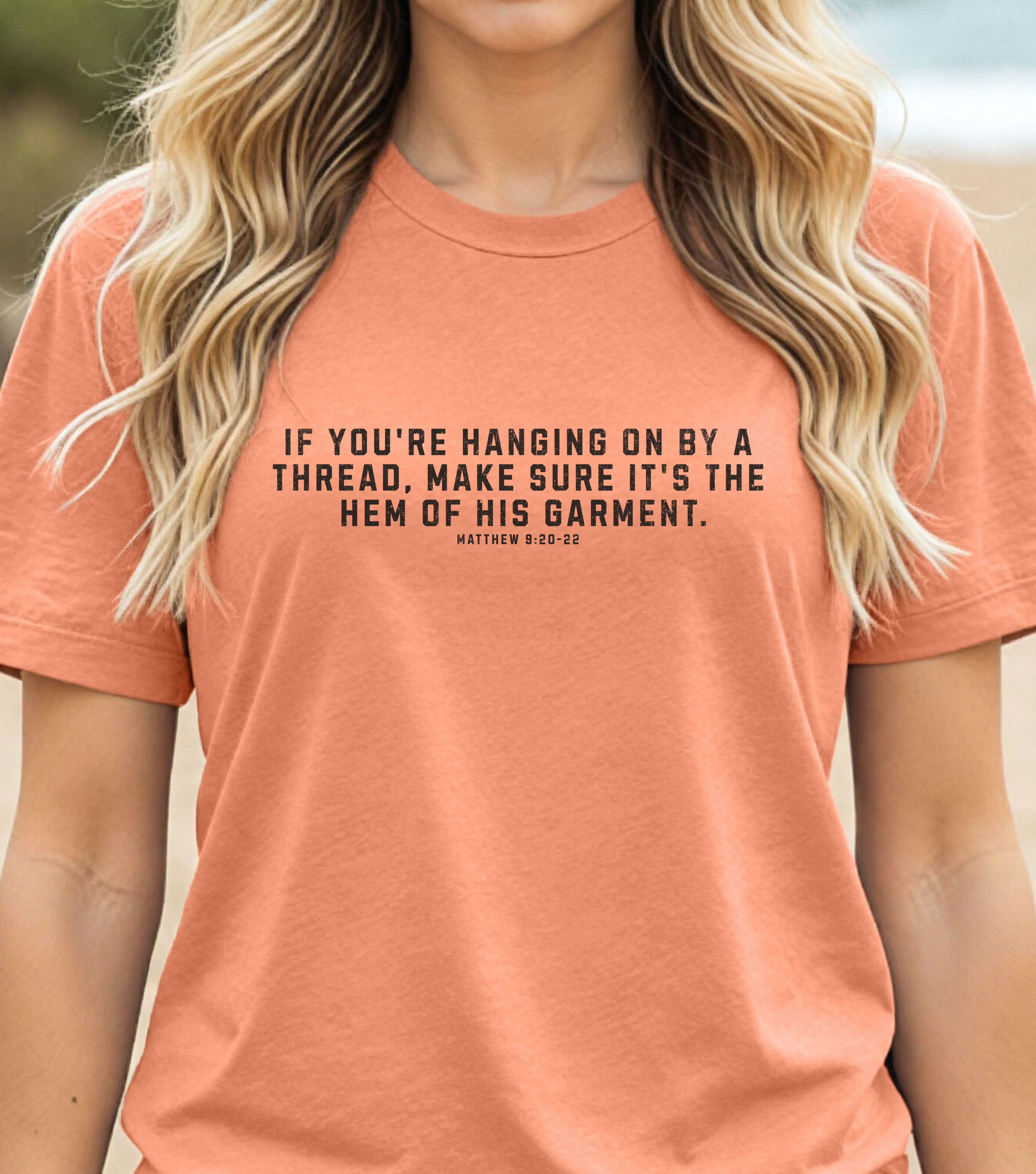 Rust orange graphic slogan tee with crew neck and short sleeves
