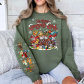 Vintage Christmas graphic sweatshirt in dark green, long sleeves, crew neck, front print