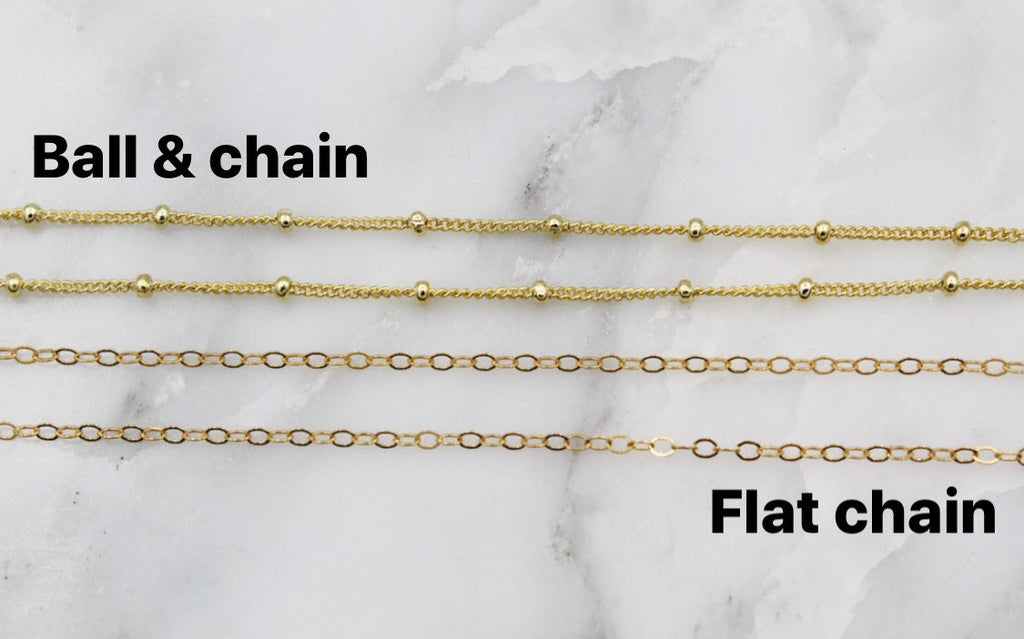 Gold-tone ball-and-chain and flat-chain necklace links