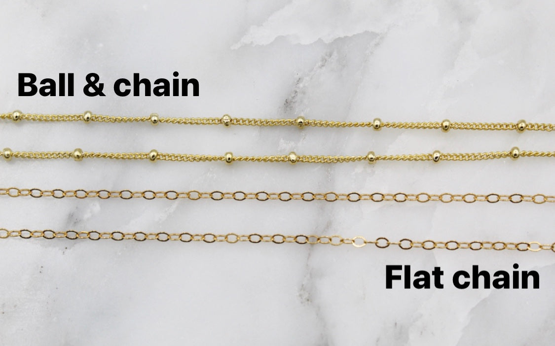 Gold-tone ball-and-chain and flat-chain necklace links