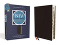 NIV study Bible with bonded leather cover, black, red-letter text, thumb indexed