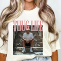 White graphic T-shirt with front print