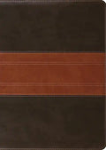 Two-tone imitation leather Bible cover with stitched edges and center seam