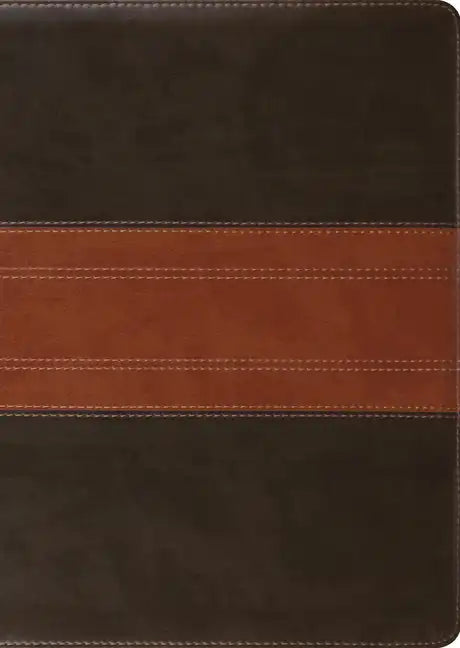 Two-tone imitation leather Bible cover with stitched edges and center seam