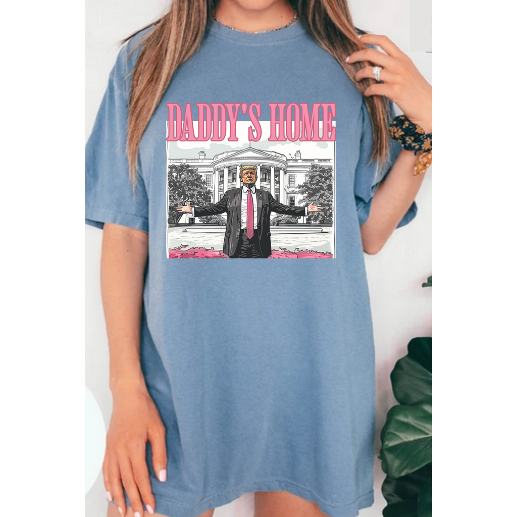 Blue T-shirt with front graphic print