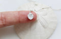 Tiny sterling silver medal necklace pendant with embossed oval figure, on short chain