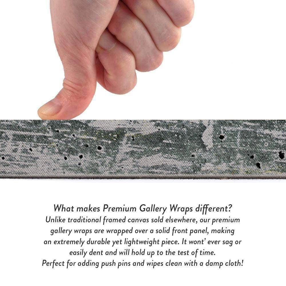 Premium gallery wraps information text on white background