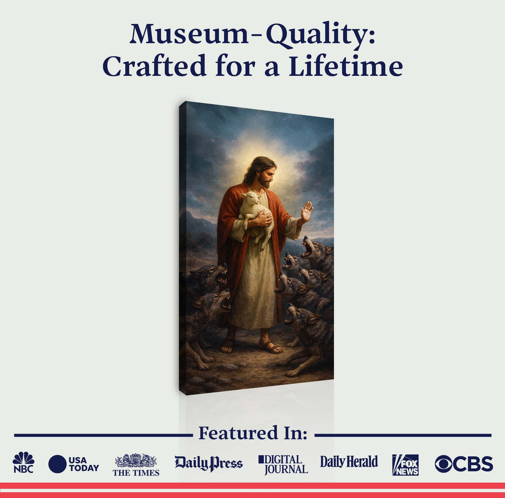 Canvas wall art with “Museum-Quality: Crafted for a Lifetime” and featured logos