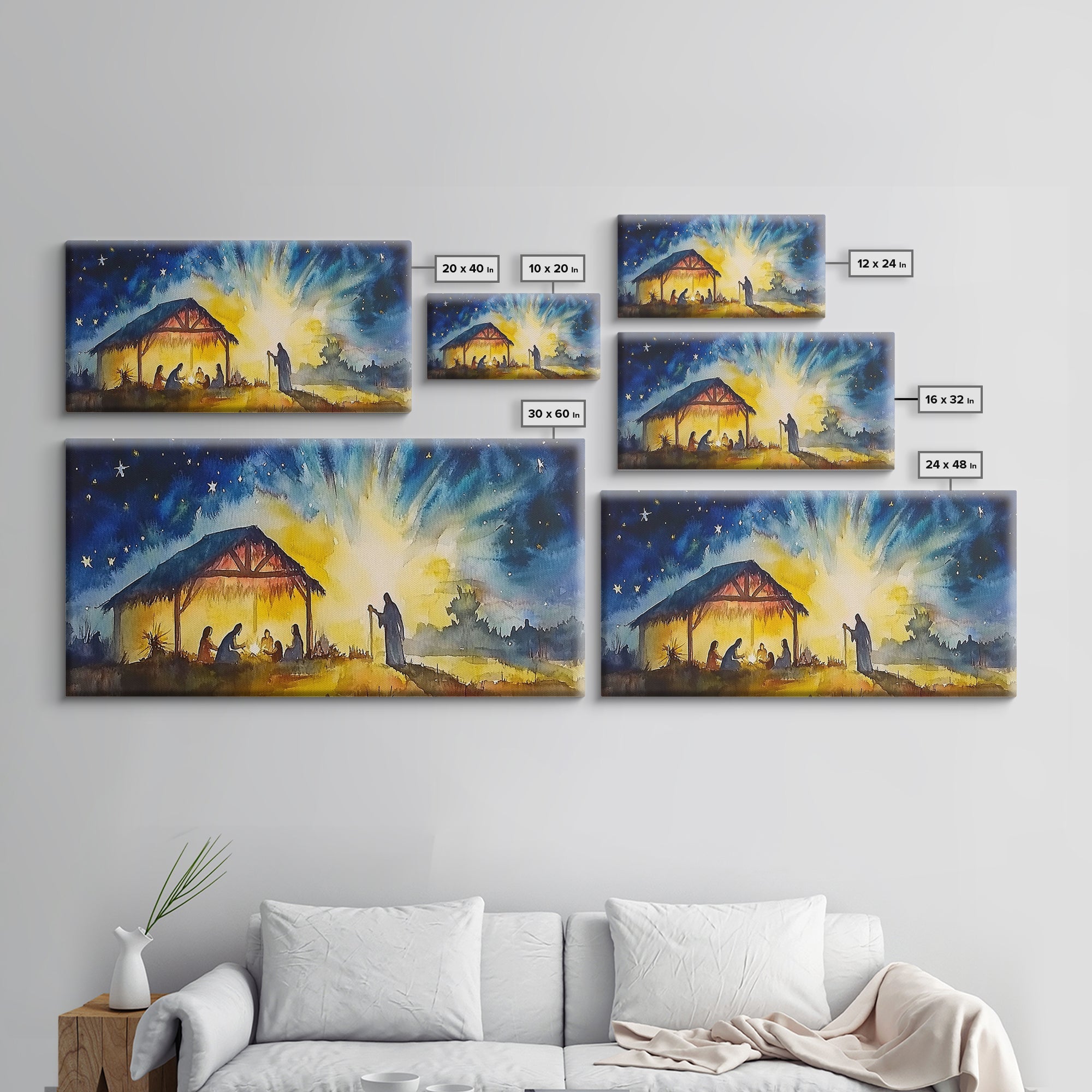 Christmas Wall Art Framed Canvas Print - Nativity Painting - Nativity Decor - Christian Wall Art - Jesus Art - Jesus Painting
