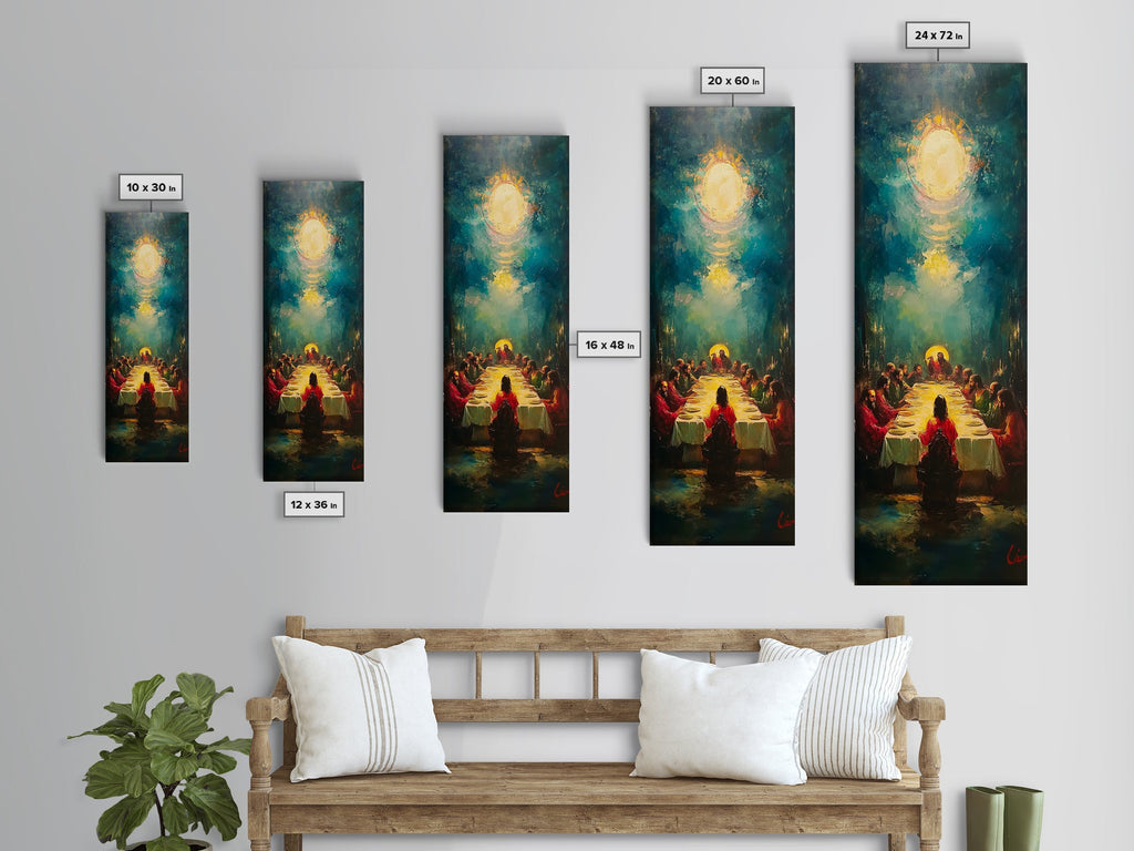 Framed Christian canvas prints in multiple sizes, Christ halo scene