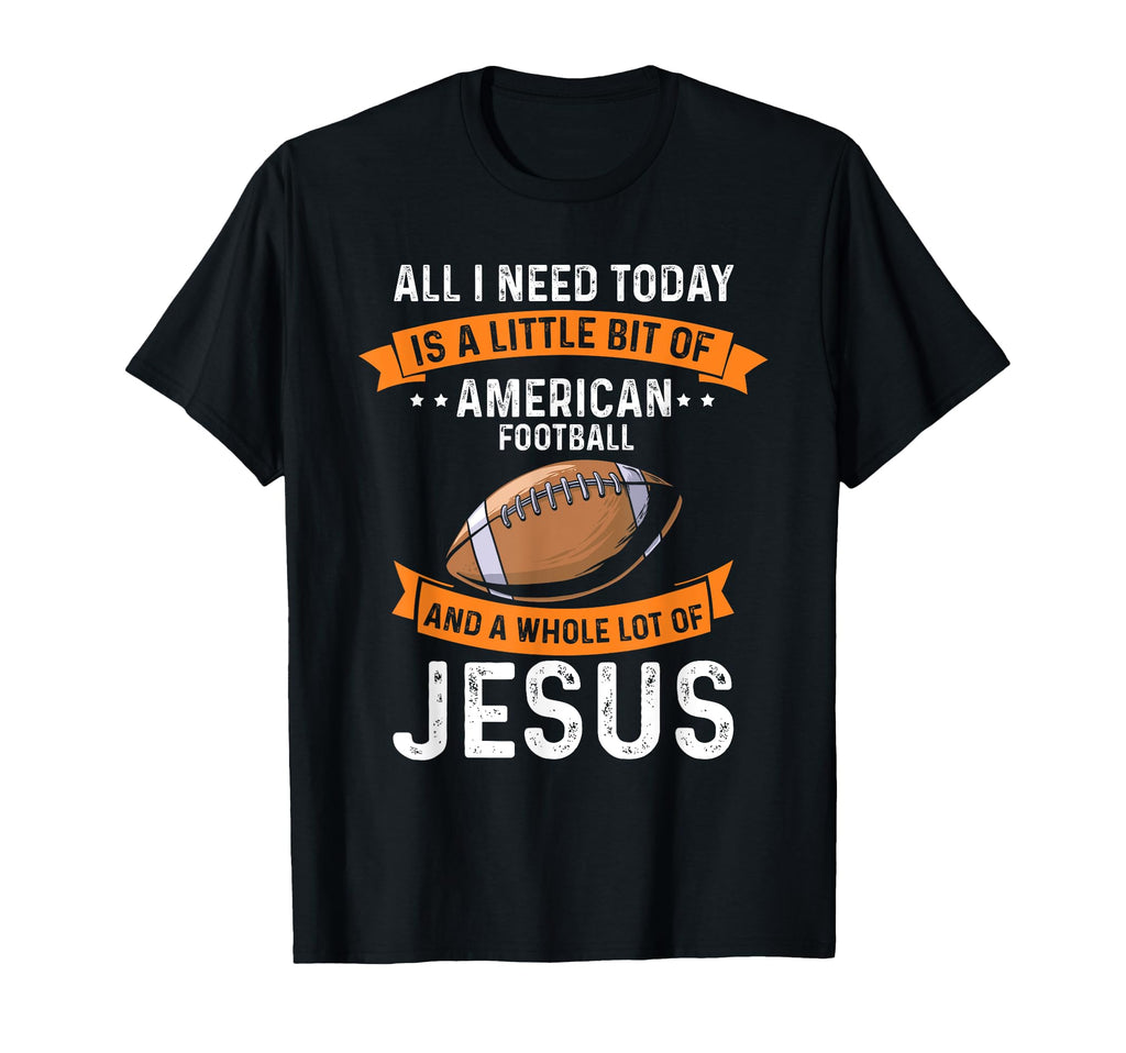 Black t-shirt with soccer ball and “Jesus” religious graphic on front
