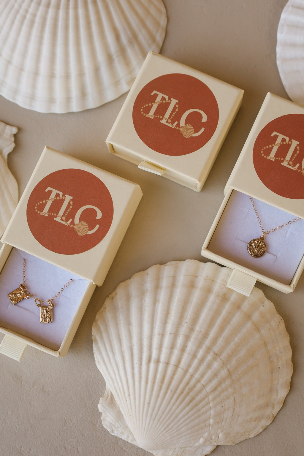 Gold vermeil scapular necklace with small cross charm pendant on fine gold chain