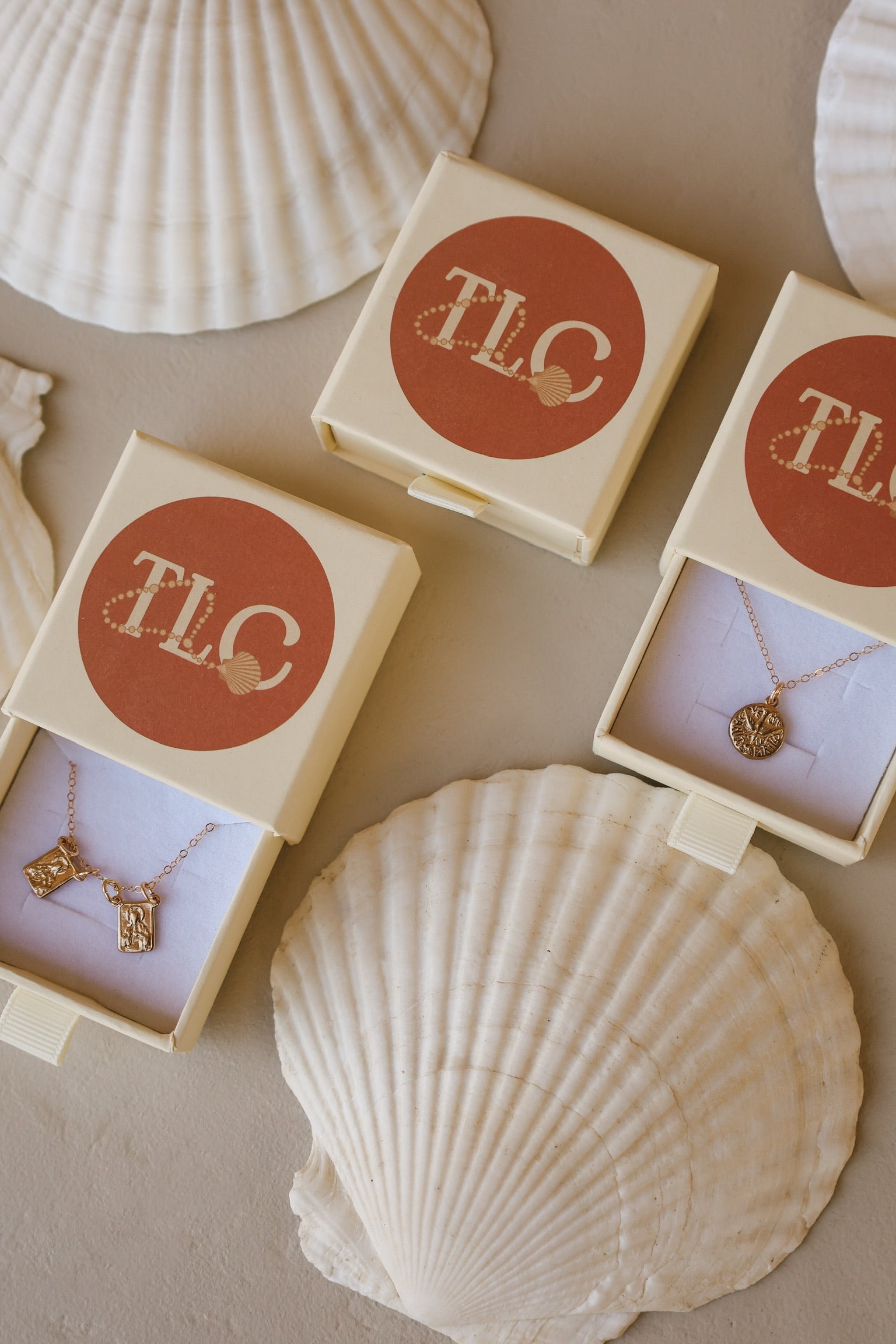 Gold vermeil scapular necklace with small cross charm pendant on fine gold chain