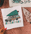 Light gray graphic T-shirt with teal truck and 'its a beaut clark' print