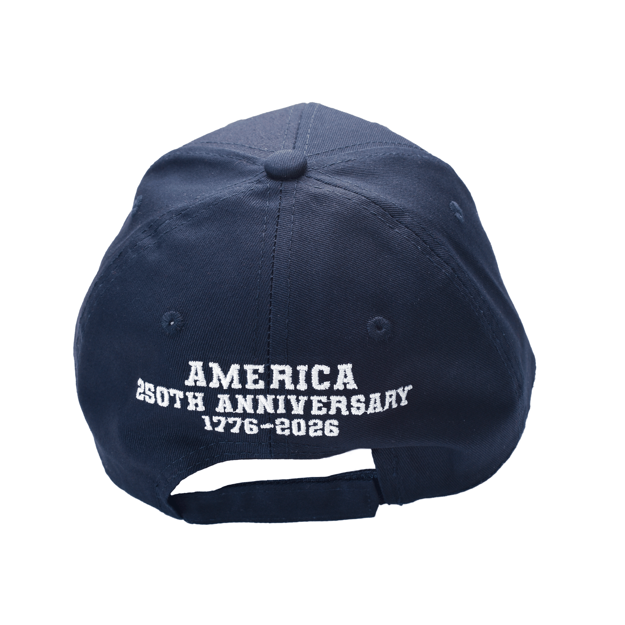 Navy cap back with '250th Anniversary 1776-2026' text