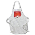White Christmas apron with front pocket and red Merry Christmas Santa graphic