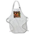 White apron with central printed pocket featuring nutcracker men and Merry Christmas text