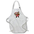 White apron with Santa graphic and front pocket panels, adjustable neck strap