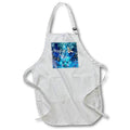 White apron with blue pocket panel featuring dove and Joyeux Noel text
