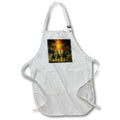 White full apron with square Christmas print of three wise men on camels and star.