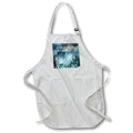 White Christmas apron with Joyeux Noel and snowflake graphic, front pocket and neck strap