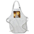 White apron with front pocket, holiday Joyeux Noel print and snowflakes