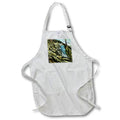 White full apron with front pocket and square vintage slide print