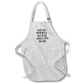 White apron with front pocket and Bible verse print, adjustable neck strap