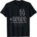 Black T-shirt with white fish and bread line-art graphic