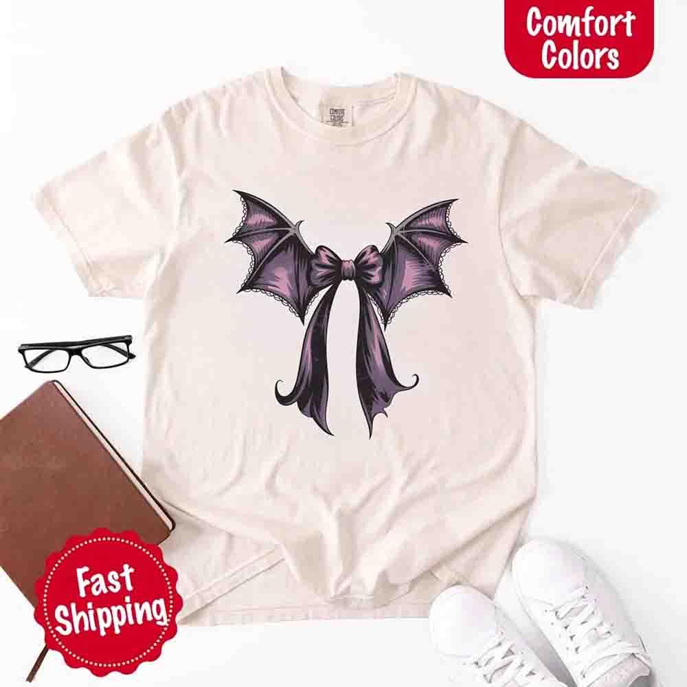 Off-white bat bow graphic T-shirt, short sleeves and crew neck