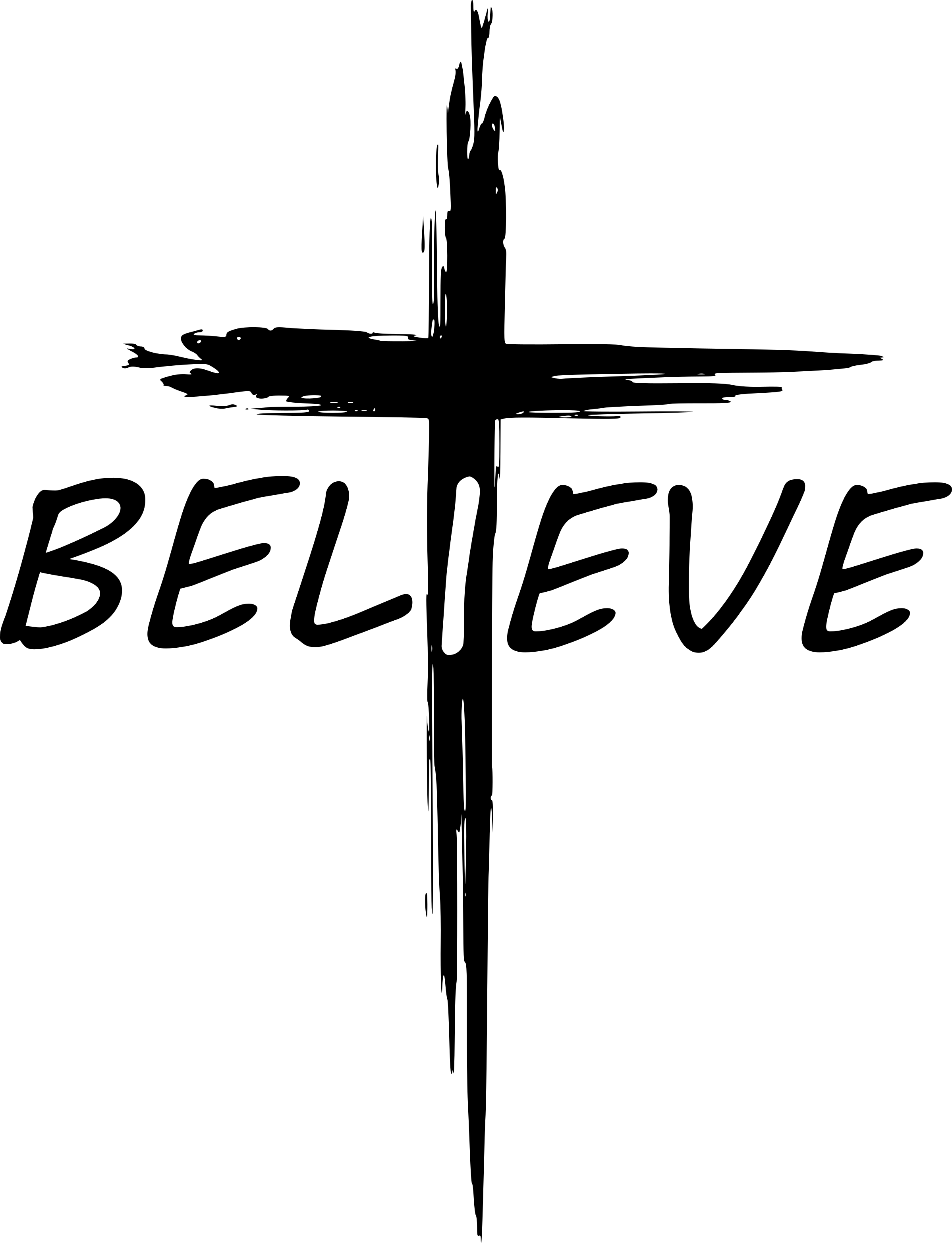 Cross decal with BELIEVE lettering