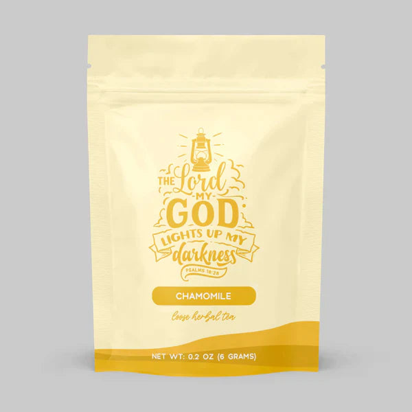 Christian gift set chamomile tea pouch with gold 'The Lord My God' design