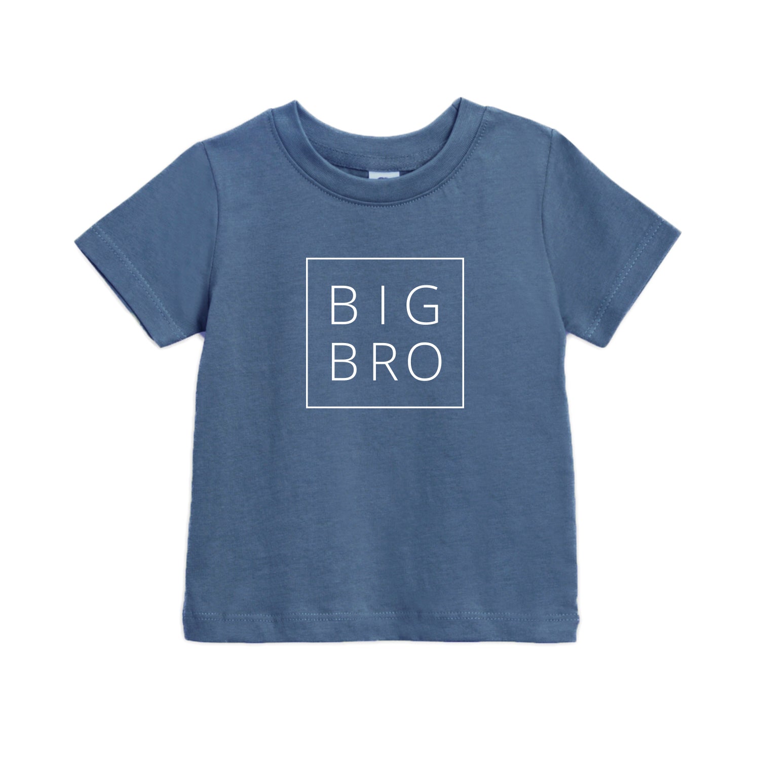 Blue baby kids T-shirt with BIG BRO square front print