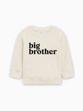 Organic cotton pullover, natural cream, long raglan sleeves with “big brother” logo print