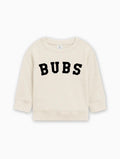 Baby boy pullover sweatshirt with BUBS logo, cream
