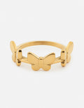 Gold butterfly motif ring with hinged-style open band