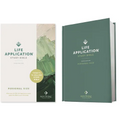 Teal hardcover Life Application Study Bible, personal size