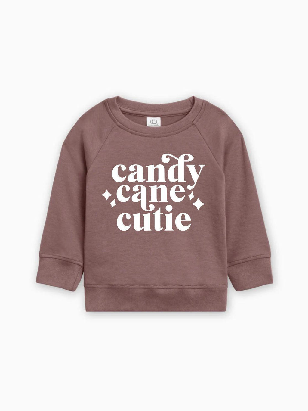 Ginger brown baby pullover sweatshirt, long sleeves, 'candy cane cutie' graphic
