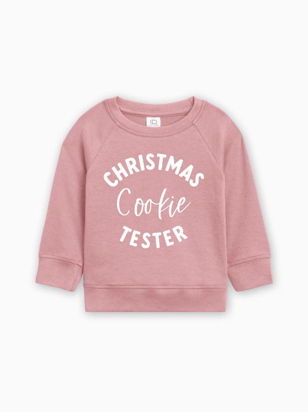 Pink Christmas Cookie Tester pullover for baby and toddler, crewneck sweatshirt