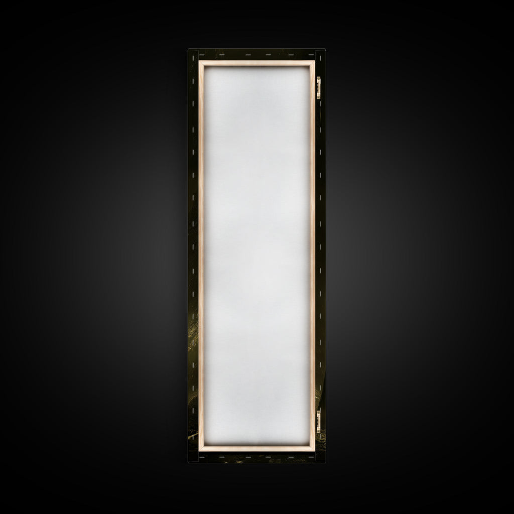 Tall narrow framed wall art with blank white interior