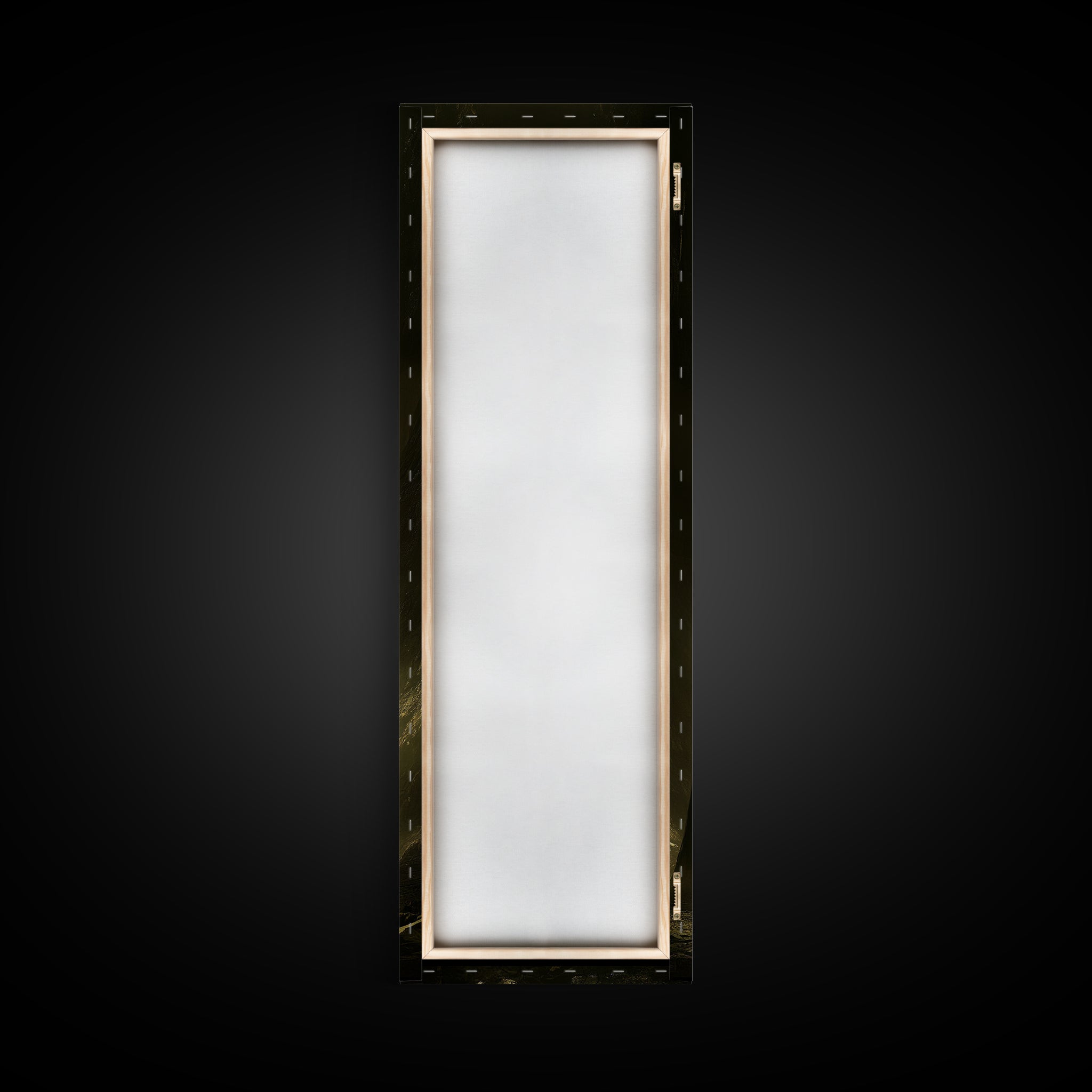 Tall narrow framed wall art with blank white interior