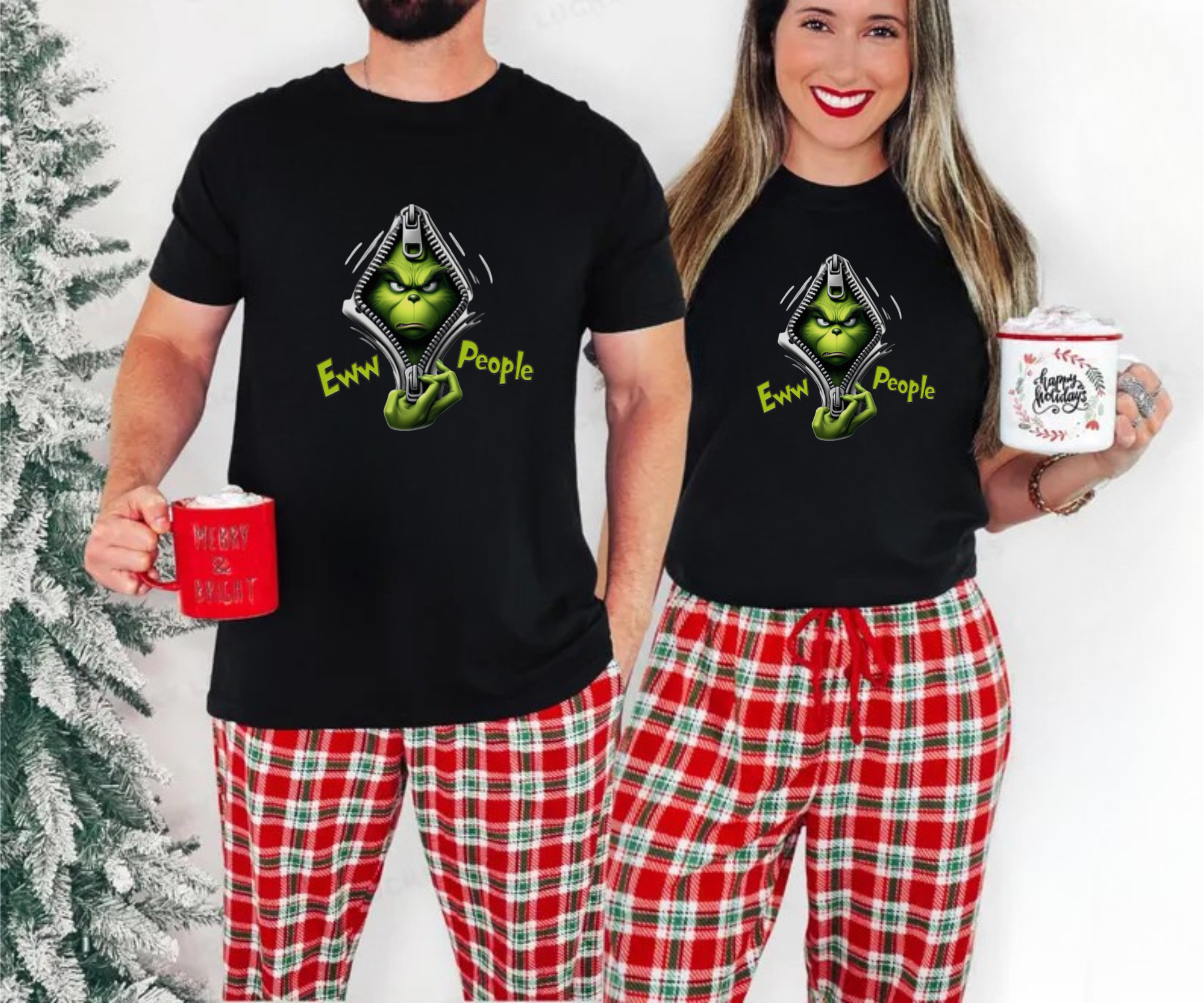 Black unisex tee with green graphic and 'Ewww People' text