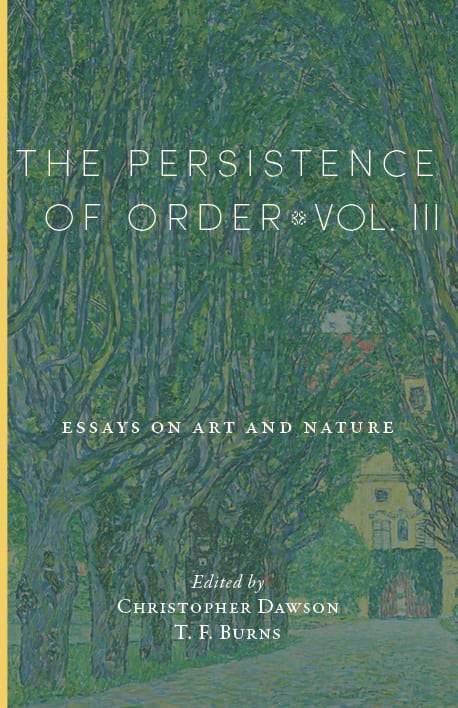 Green book cover, The Persistence of Order Vol. III, essays on art and nature