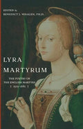Lyra Martyrum book cover with portrait of robed woman holding a quill