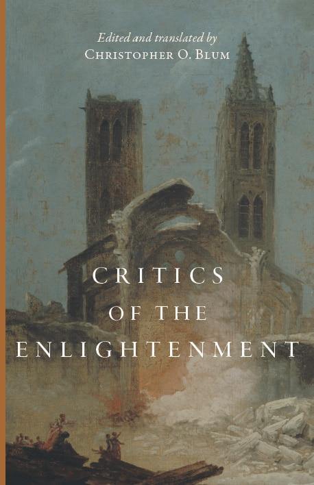 Book cover titled “Critics of the Enlightenment” with cathedral towers