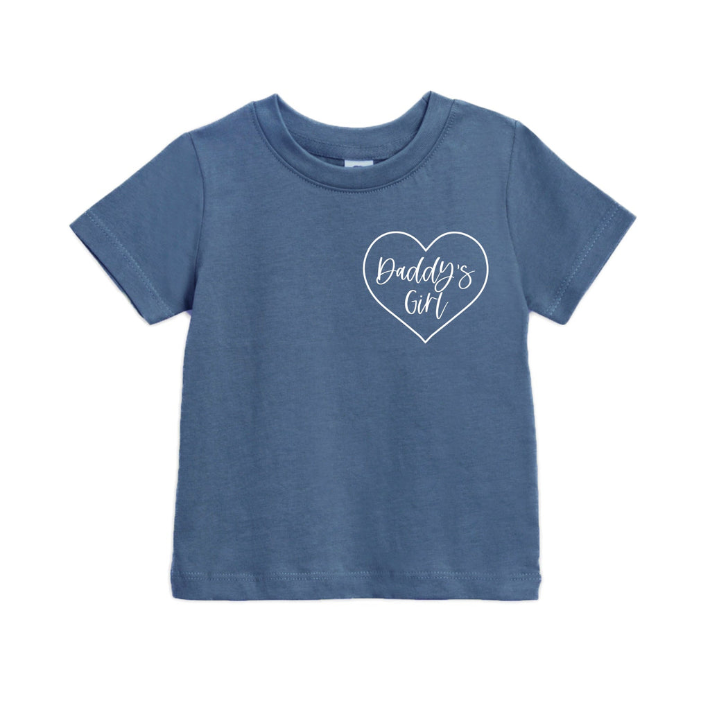 Blue baby T-shirt with white 'Daddy's Girl' heart logo