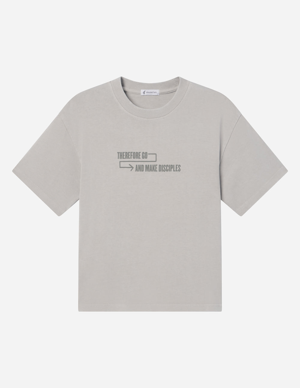 Heavyweight T-shirt, beige, with small chest text graphic