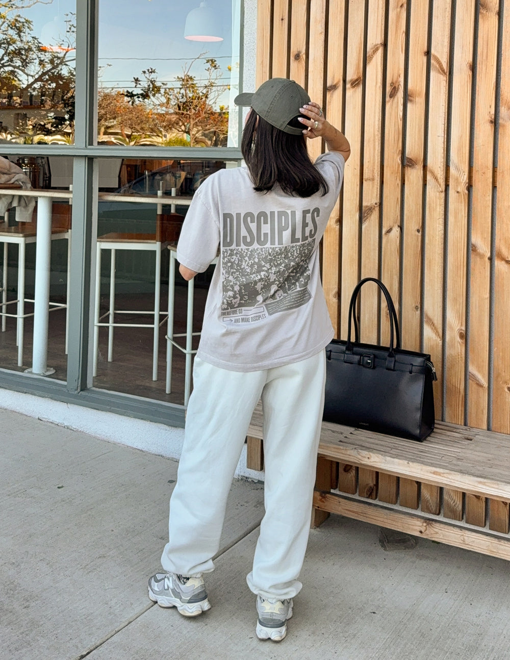 Heavyweight T-shirt, white, with large "DISCIPLES" back graphic