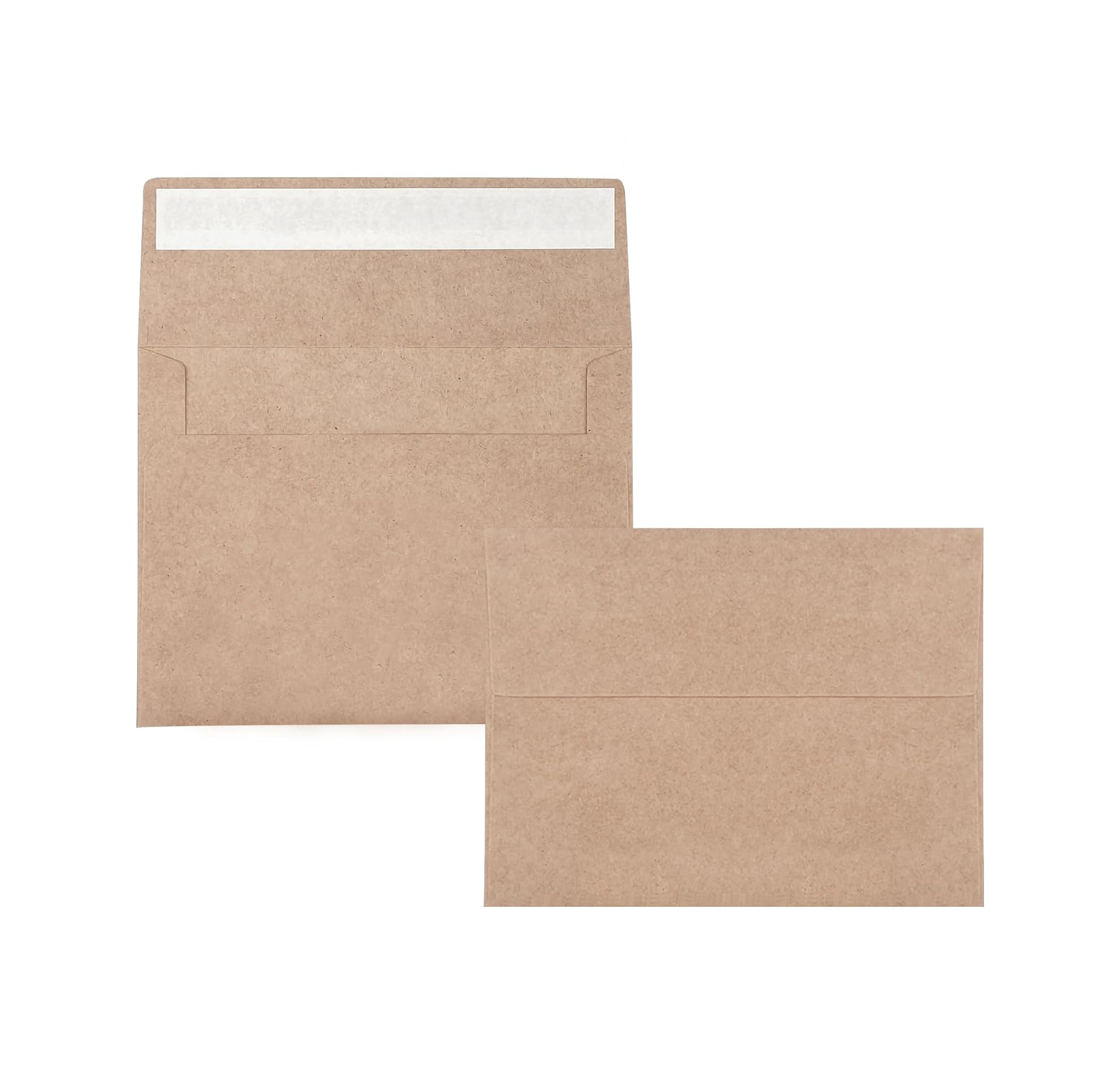 Kraft paper envelopes, two with top flap closures